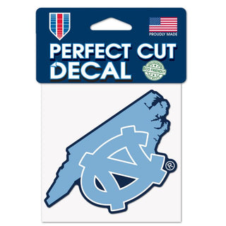 North Carolina Tar Heels STATE SHAPE Perfect Cut Color Decal 4" x 4"