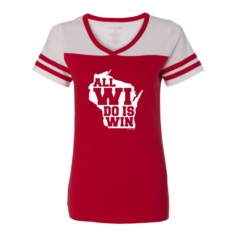 WI Love Womens Powder Puff Jersey Tee - Red