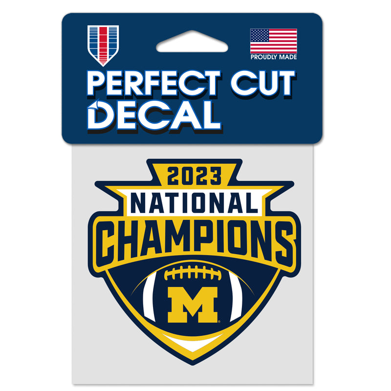 UM National Champ 23 Perfect Cut Decal 4" x 4", Color