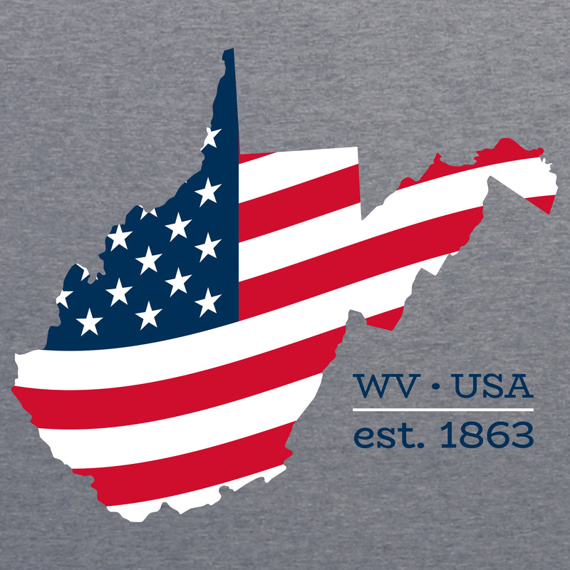 WV Silhouette US Flag NLA Triblend T-Shirt - Premium Heather