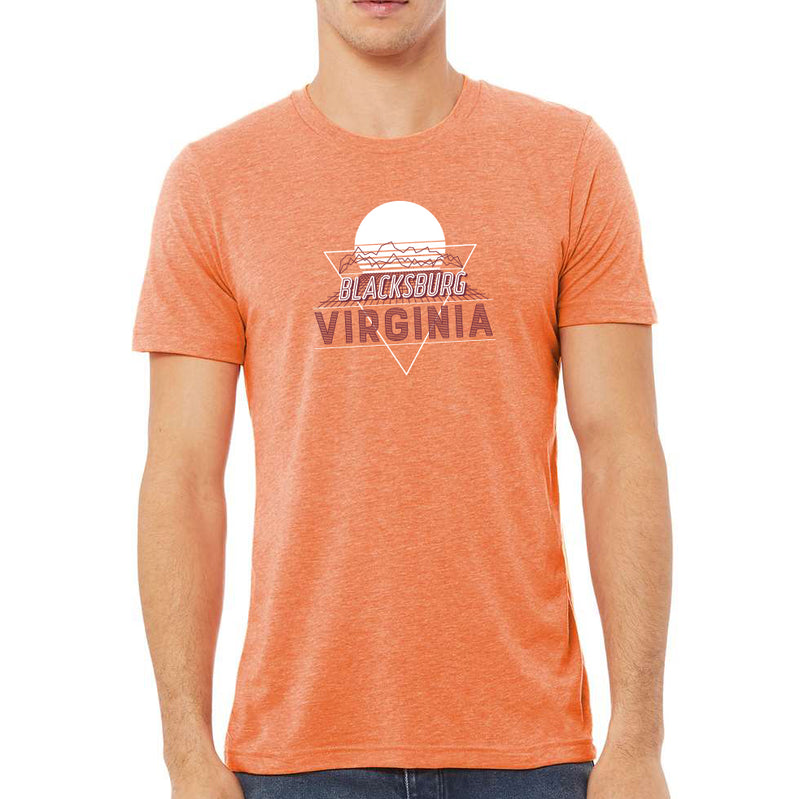 Blacksburg Vaporwave Triblend T-Shirt - Orange Triblend