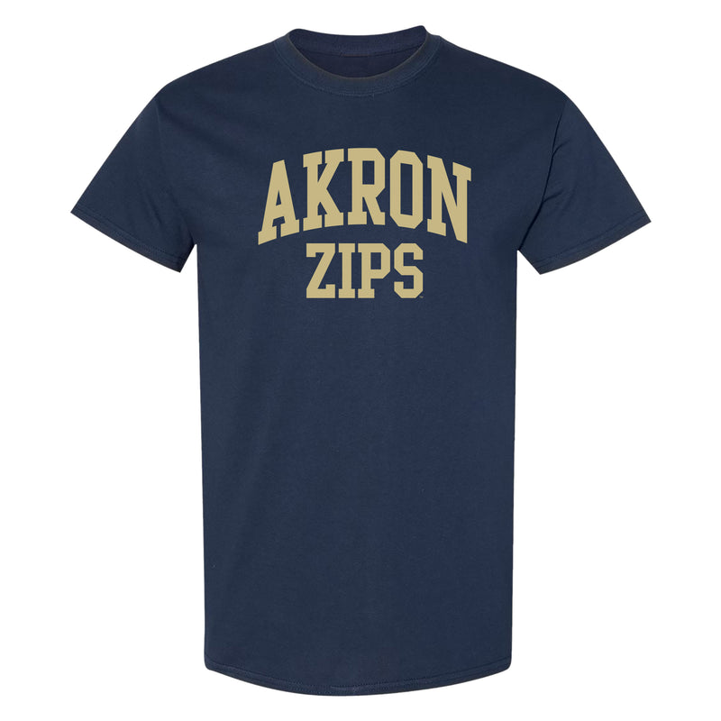 Akron Zips Arch Logo T Shirt - Navy