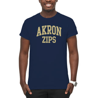 Akron Zips Arch Logo T Shirt - Navy