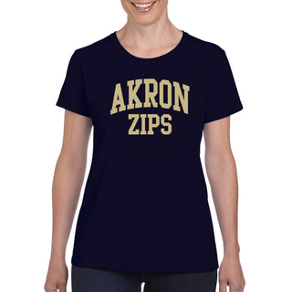 Akron Zips Arch Logo Women's T-Shirt - Navy