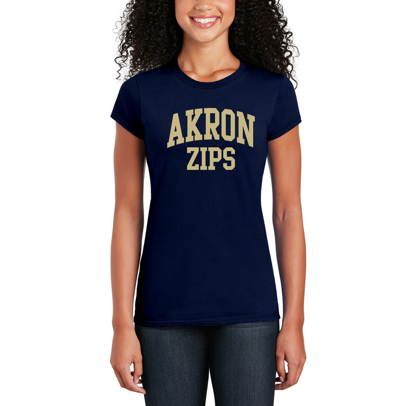 Akron Zips Arch Logo Women's T-Shirt - Navy