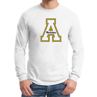 Appalachian State University Mountaineers Primary Logo Cotton Long Sleeve T-Shirt - White