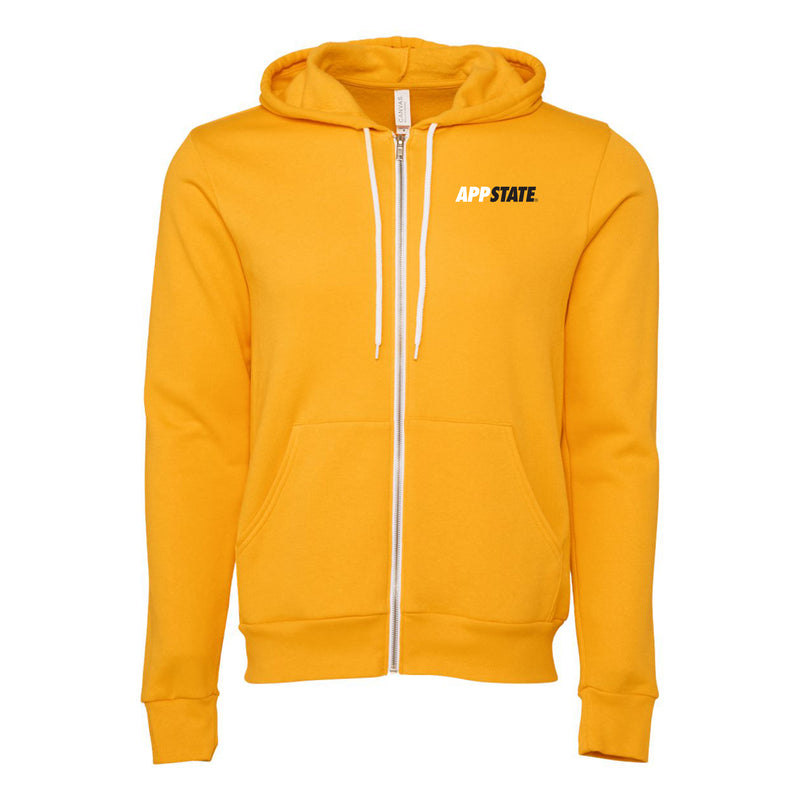 App State Primary Logo LC Sponge Fleece Zip Hoodie - Gold