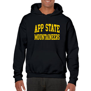 App State Front Back Print Hoodie - Black