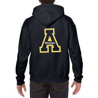 App State Front Back Print Hoodie - Black