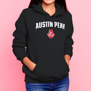 Austin Peay State University Governors Arch Logo Cotton Hoodie - Black