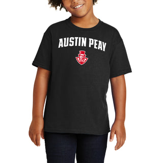 Austin Peay State University Governors Arch Logo Cotton Youth T-Shirt - Black