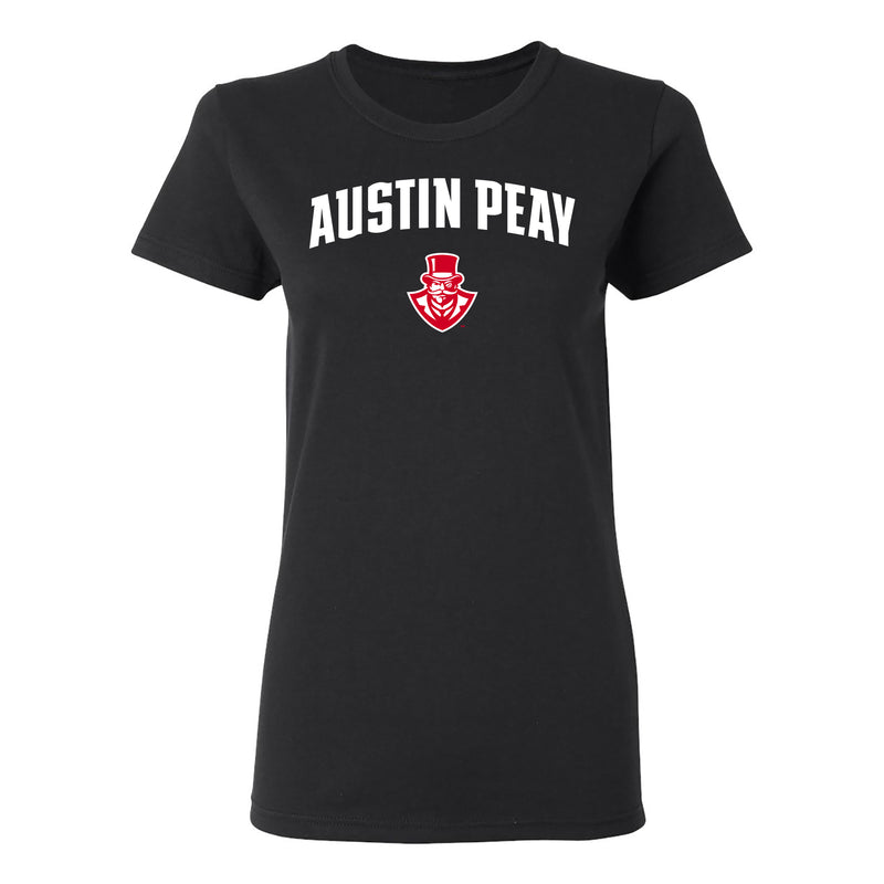 Austin Peay State University Governors Arch Logo Cotton Women's T-Shirt - Black
