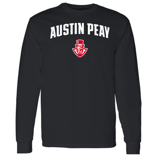 Austin Peay State University Governors Arch Logo Cotton Long Sleeve T-Shirt - Black