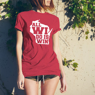 All WI Do Is Win Poly-Cotton T-shirt - Heather Red