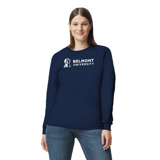 Belmont University Bruins Institutional Logo Cotton Long Sleeve T Shirt - Navy