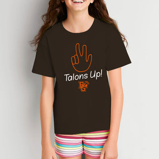 BGSU Talon Fingers Youth T-Shirt - Dark Chocolate