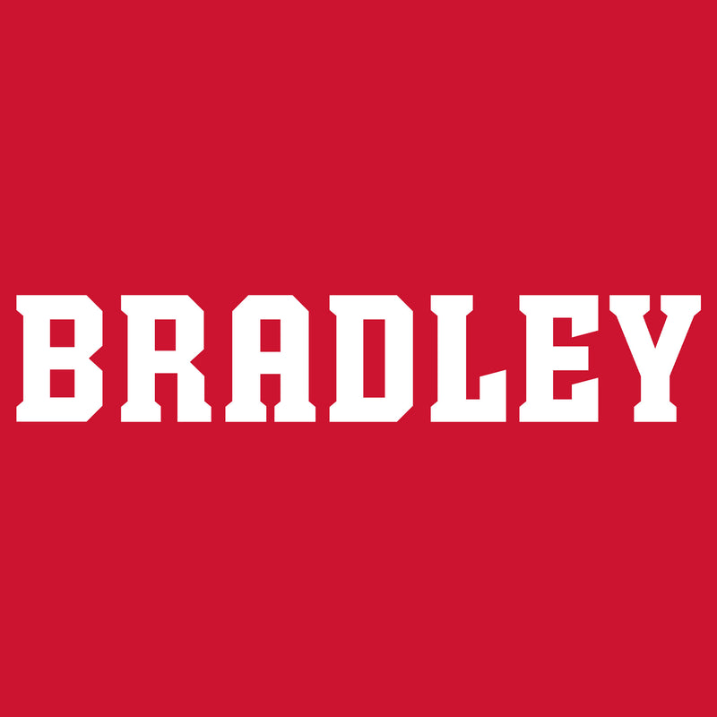 Bradley University Braves Basic Block Cotton Short Sleeve Women's T Shirt - Red
