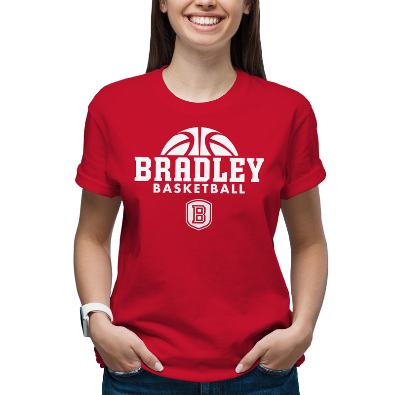 Bradley University Braves Basketball Hype Basic Cotton Short Sleeve T Shirt - Red