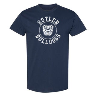 Butler University Bulldogs Distressed Circle Logo Short Sleeve T Shirt - Navy