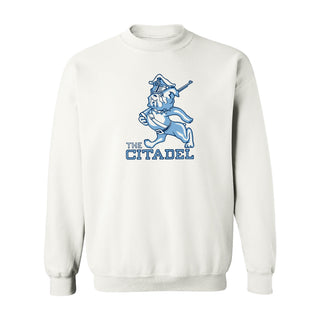 Citadel Marching Bulldog Crewneck Sweatshirt - White