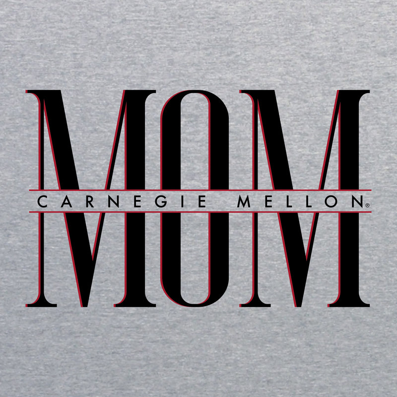 Carnegie Mellon Tartans Classic Mom T Shirt - Sport Grey