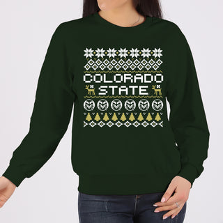 Colorado State Holiday Sweater Crewneck - Forest