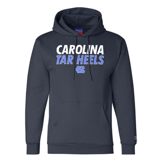 Carolina Tar Heels Stacked Powerblend Hoodie - Navy