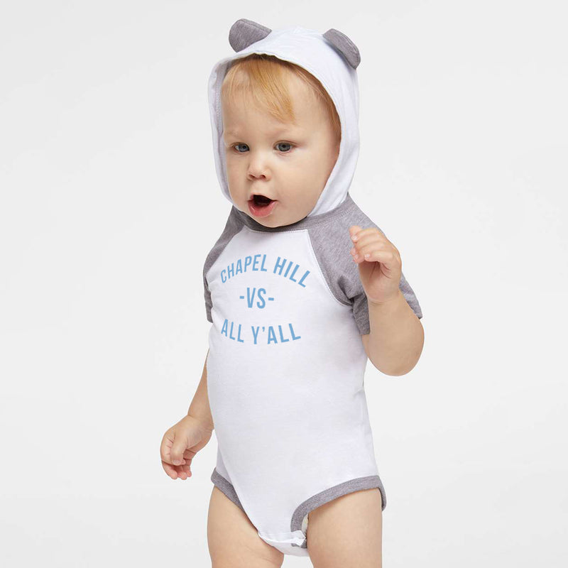 Chapel Hill VS All Y'all Bear Ears Infant Creeper - White/Grey