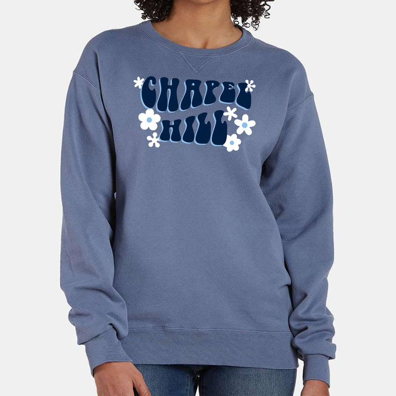 Chapel Hill Groove On CW Garment-Dyed Crewneck - Saltwater