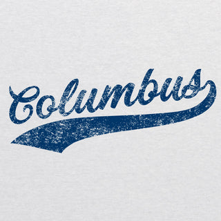 Columbus Baseball Script Triblend T-Shirt - Heather White