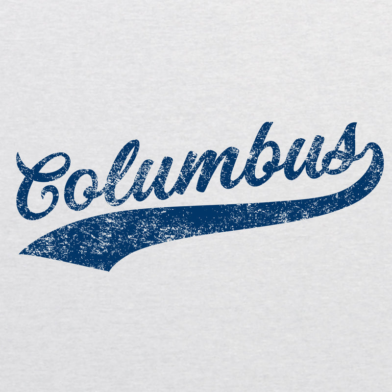 Columbus Baseball Script Triblend T-Shirt - Heather White