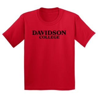 Davidson Wildcats Basic Block Youth T Shirt - Red