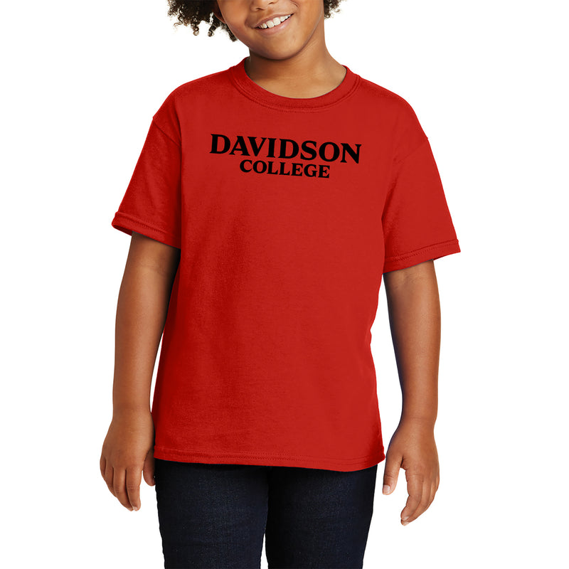 Davidson Wildcats Basic Block Youth T Shirt - Red