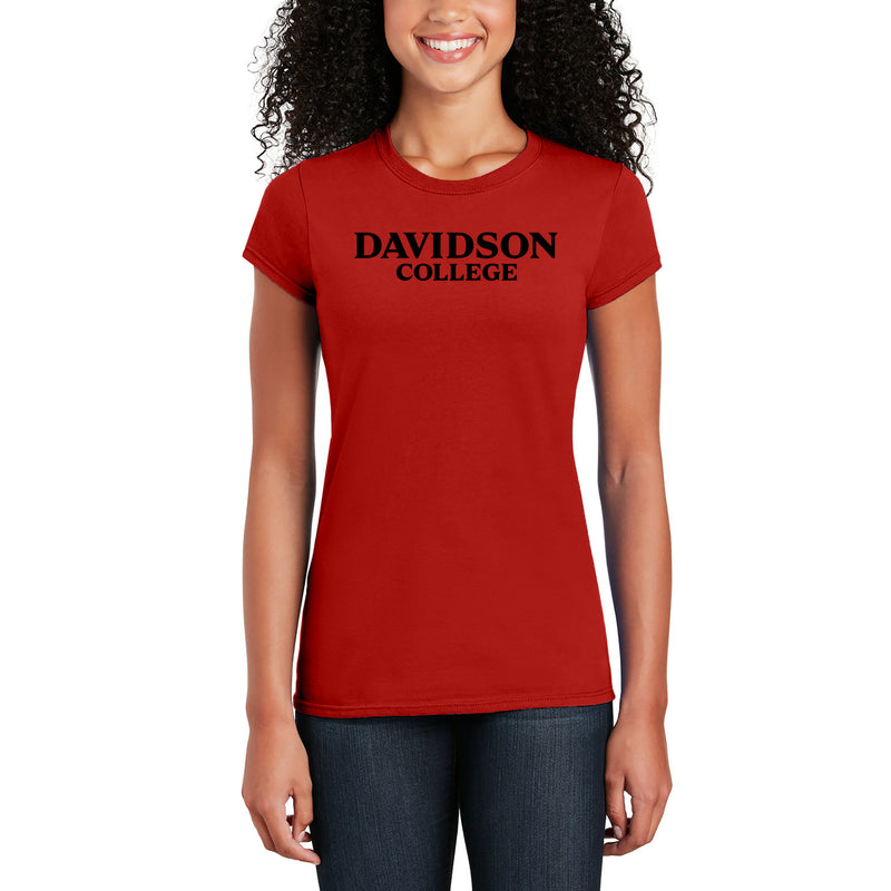 Davidson Wildcats Basic Block Women's T Shirt - Red