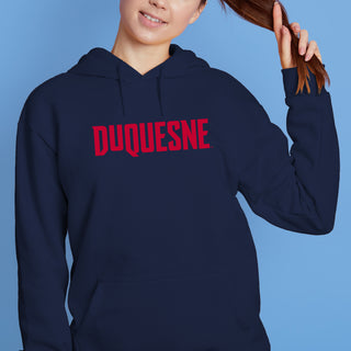 Duquesne Basic Block Hoodie - Navy