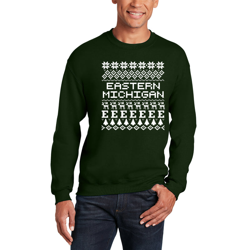 Eastern Michigan Holiday Sweater Crewneck - Forest
