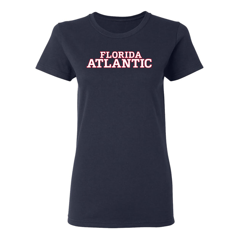 Florida Atlantic University Owls Basic Block Women's Short Sleeve T Shirt - Navy