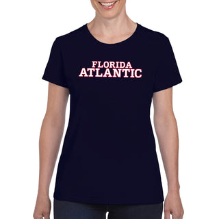 Florida Atlantic University Owls Basic Block Women's Short Sleeve T Shirt - Navy