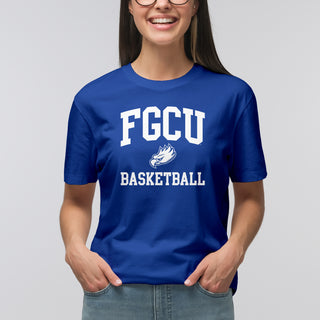 Florida Gulf Coast University Eagles Arch Logo Basketball Short Sleeve T Shirt - Royal