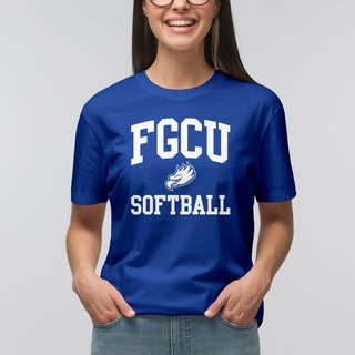 Florida Gulf Coast University Eagles Arch Logo Softball Short Sleeve T Shirt - Royal