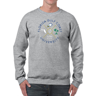 Florida Gulf Coast University Eagles Identity Stamp Crewneck - Sport Grey