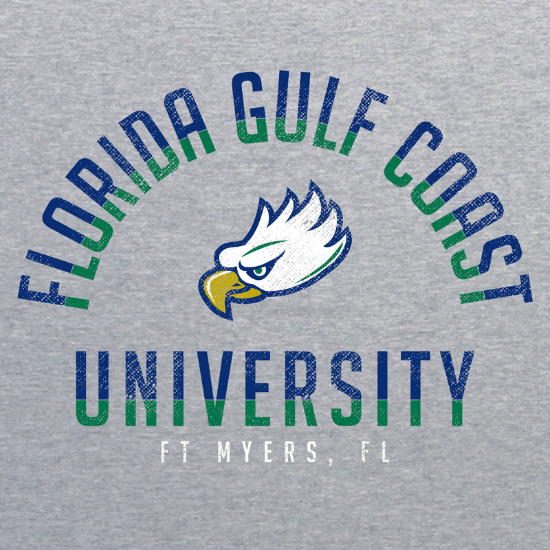 Florida Gulf Coast University Eagles Division Arch Canvas Triblend Short Sleeve T Shirt - Athletic Grey