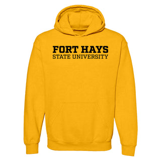 Fort Hays State Basic Block Hoodie - Gold