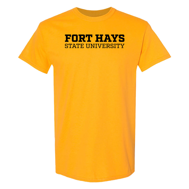 Fort Hays State Basic Block T-Shirt - Gold