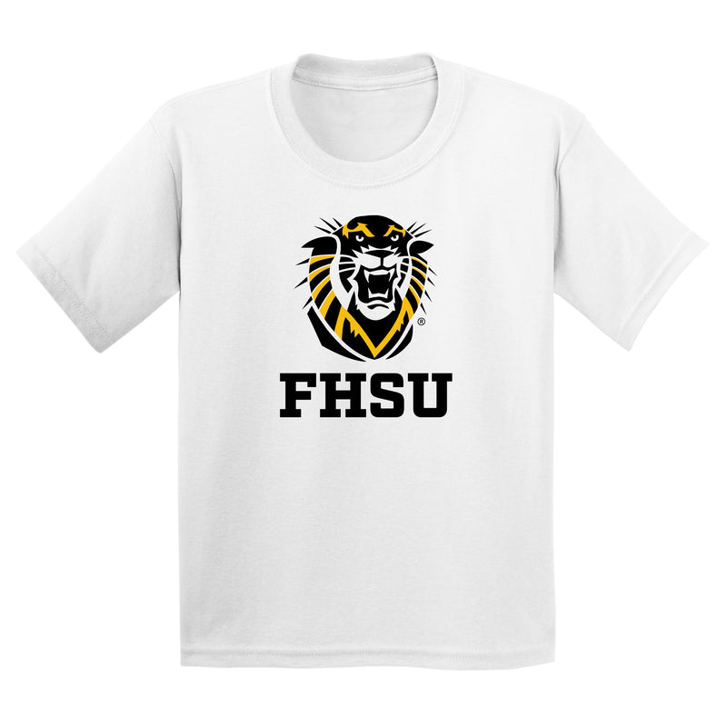 Fort Hays State Primary Logo Youth T-Shirt - White