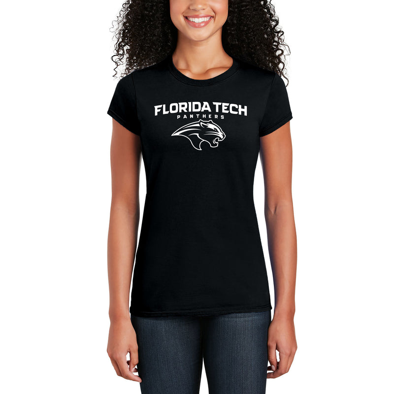 Florida Institute of Technology Panthers Arch Logo Women's T Shirt - Black