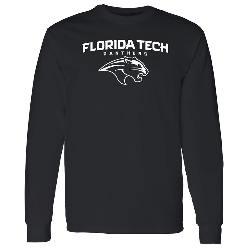 Florida Institute of Technology Panthers Arch Logo Long Sleeve T Shirt - Black