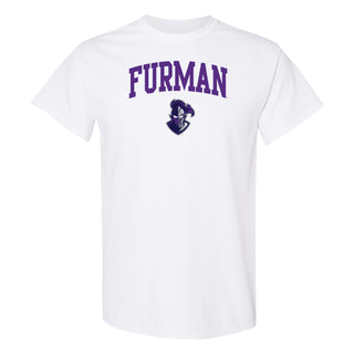 Furman University Paladins Arch Logo Short Sleeve T Shirt - White