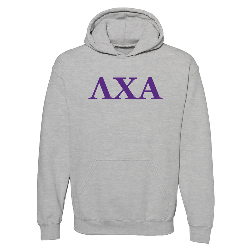 Lambda Chi Alpha Greek Letter Block Hoodie - Sport Grey