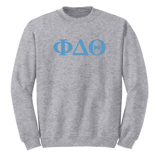 Phi Delta Theta Greek Letter Block Crewneck - Sport Grey